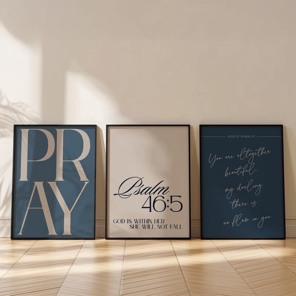 Bedroom Art Neutral Religious Decor Jesus Word Minimalist Christian Decor Scripture Bible Verse Girl Room Set 3 Unframed Paper Print 8x12