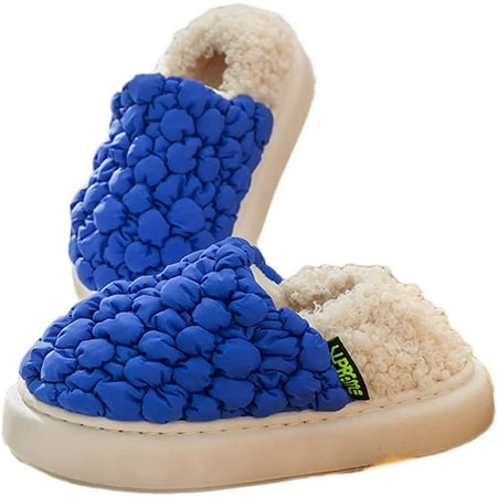 

PIKADINGNIS Women s Fluffy Plush Closed Back House Slippers Winter Memory Foam Comfy Bedroom Shoes Indoor Outdoor