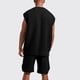 thumbnail image 2 of Chándal de verano para hombre, conjunto de pantalones cortos de manga corta con cuello redondo suelto informal a la moda para hombre, conjunto para deportes de trabajo de fiesta, negro M, 2 of 5