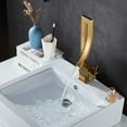 thumbnail image 2 of 1pc Single Handle Bathroom Sink Faucet - Matte Black & Luxury Golden Finish, Water-Saving Ceramic Valve Core, One-Hole Installation with Hardware & US G9/16 Threads for Bathroom Vanity Sinks,, 2 of 14