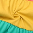 thumbnail image 5 of HILEELANG Girls Cotton Color Block Dress – 100% Soft Cotton Summer Sundress with Ruffle Sleeves, Multi-Color, Sizes 2T-12, 5 of 6