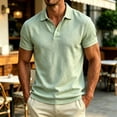 thumbnail image 4 of Dolkfu Retro Vintage Men'S&nbsp;Shirts Short Sleeve Collared Button Green Polos Minimalist Plaid Modern Tops Green,Xl, 4 of 6
