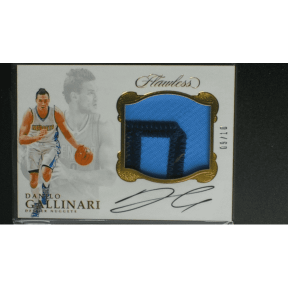 2016 Panini Flawless Star Swatch Signatures Danilo Gallinari SS-DGA Gold Auto Patch 09/10 Atlanta Hawks NBA Autographed Basketball Trading Card