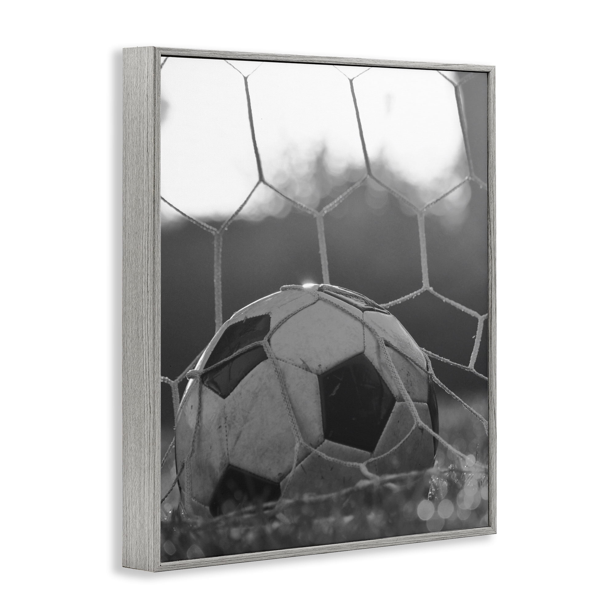 Stupell Industries Soccer Goal Score Gray Framed Giclee Art, design by Marcus Prime