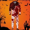 thumbnail image 2 of Robe d'Halloween Familiale Mode Décontractée Imprimée à Capuche Fermeture Éclair Combinaison Pyjamas Tenues Assorties pour Parents et Enfants Vêtements de Maison Confortables, 2 of 5