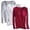 3 Pcs Wine+White+Gray, variant on Ahdbta Women's 3 Pcs Loungewear Tops Scoop Neck Long Sleeve Warm Base Tee Shirts Comfort Solid Color Tshirts with Chest Pads