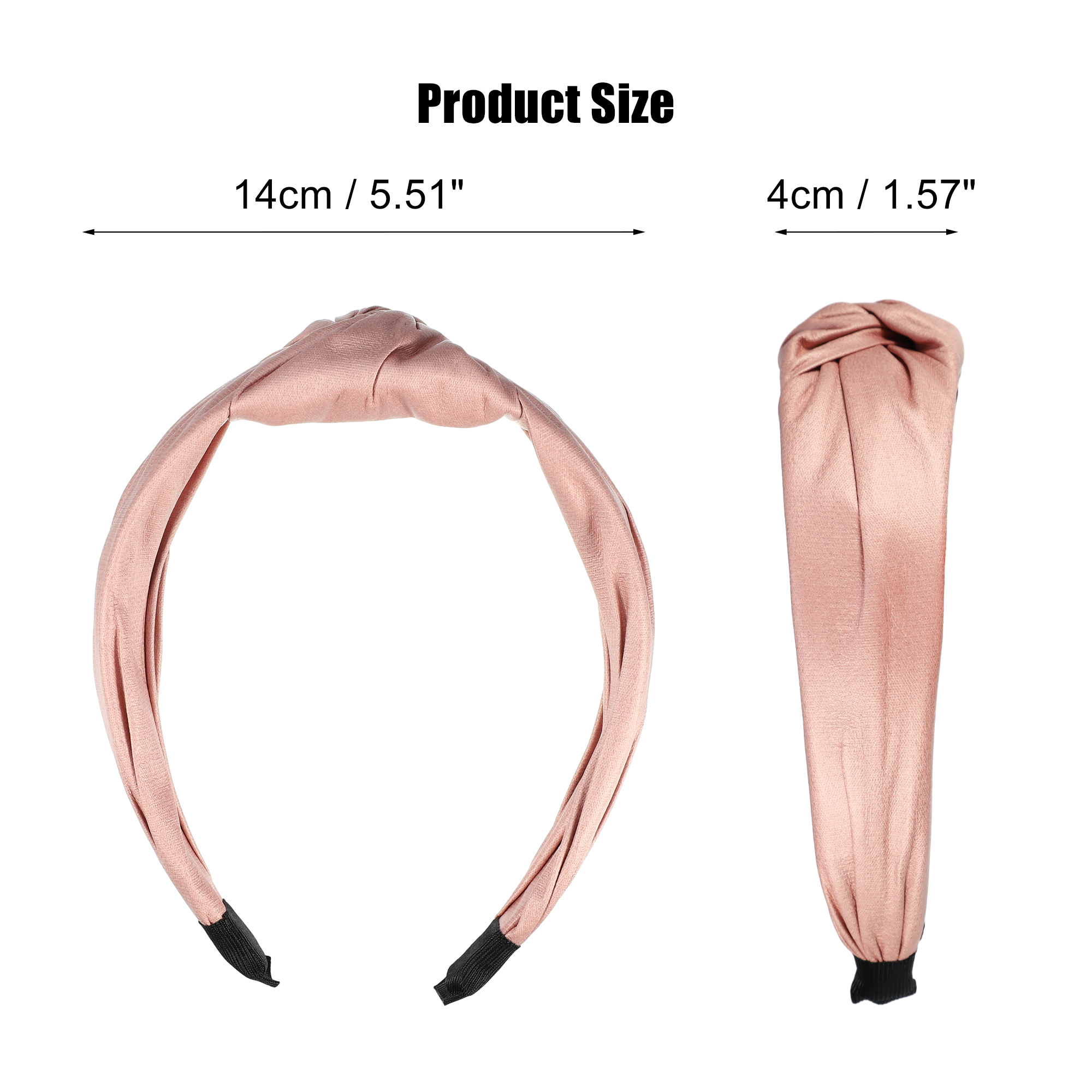 Unique Bargains 1 Pcs Faux Leather Knotted Headband Hairband for Women 1.57 Inch Pink