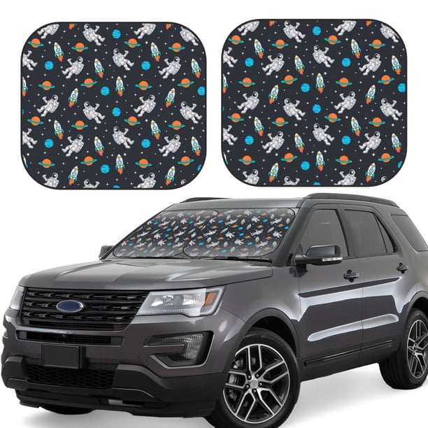 Balery Space Parasol para parabrisas de coche de 2 piezas | Parasol plegable para parabrisas delantero de coche para la mayoría de sedanes-Medium