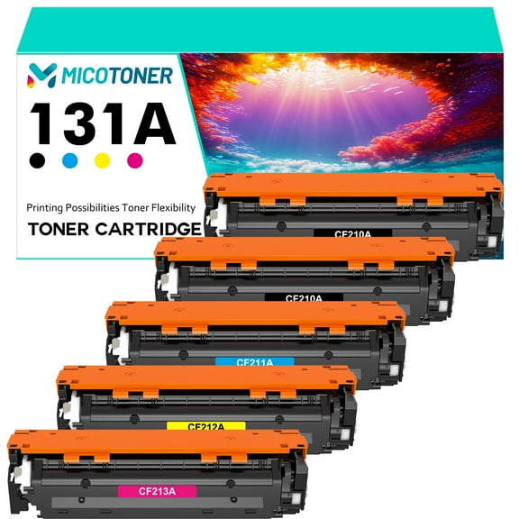 Compatible Toner Cartridge Replacement for 131A CF210A 131X CF210X CF211A CF212A CF213A for Pro 200 color M251n M251nw MFP M276n M276nw(2*Black,Cyan,Magenta,Yellow 5-Pack)
