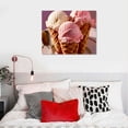 thumbnail image 5 of Creowell   Canvas Wall Art Prints Strawberry Vanilla Chocolate Ice Cream Cones Paintings Poster Artwork Home Decor Ready to Hang for Living Room Bedroom Dining Room 16x12in, 5 of 6