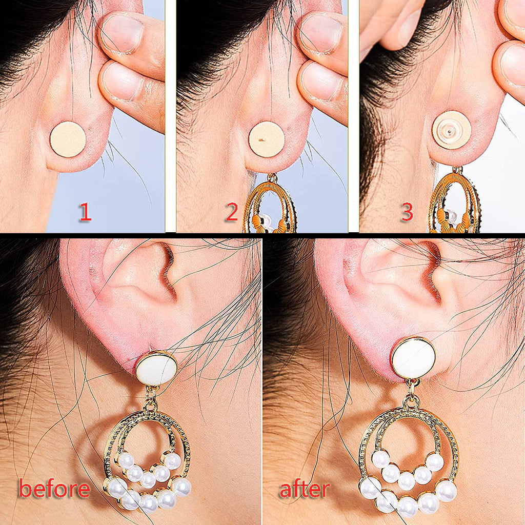 100Pcs Invisible Earring Lifters Earring Stabilizers Waterproof Earring  Support Pads for Supporting Large Heavy Earrings 