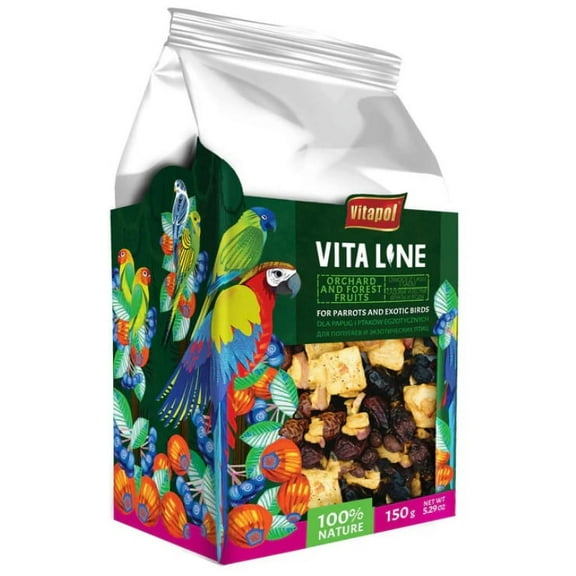 AE Cage Company Vita Line Orchard and Forest Fruits for Parrots and Exotic Birds [Bird Parrot Treats, New Bird Supplies, Bird Supplies] 1 count