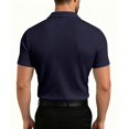 thumbnail image 4 of Mens Ribbed Polo Shirt V-Neck Short Sleeve Knit Summer Business Casual Stretchy Golf Shirts, S, 4 of 4