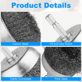 thumbnail image 3 of Brosse à Roue en Fil d'Acier au Carbone 15 Pcs, Brosse à Tasse, Brosse à Roue, Brosse à Stylo, Ensemble de Brosses avec Tige de 1/4 Pouce pour Élimination de la Rouille, 3 of 6