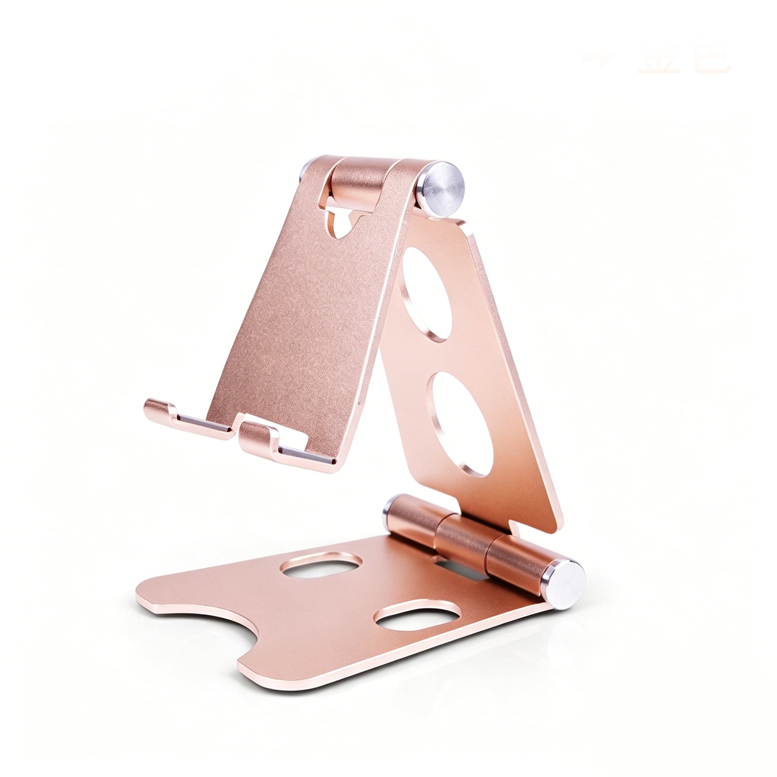 Universal Foldable Aluminum Alloy Cell Phone Stand Portable Mobile Phone Holder Anti-slip Cell Phone Holder for Desk Adjustable View Angle Kickstand Metal Stable Holder for Phones Tablet Gold