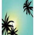 thumbnail image 3 of Modern Duvet Cover Set, Hawaiian Miami Beach Island Palm Trees Sun Like Clear Skies Art Print Image, Decorative 3 Piece Bedding Set with 2 Pillow Shams, King Size, Seafoam Black, by Ambesonne, 3 of 3
