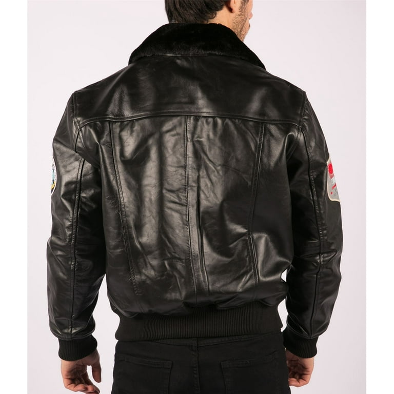 Mens Real Leather US Aviator Air Force Pilot Flying Bomber Mens Real Leather US Aviator Air Force Pilot Flying Bomber