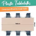 thumbnail image 2 of LoonWear Beige 12 Pack Plastic Tablecloths 54"x 108" Disposable Rectangle Table Cloth Plastic Table Cover for Party Disposable Tablecloths, 2 of 5