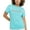 Portal Teal, variant on CHAMPION Womens Orange Ribbed Pullover Logo Graphic Short Sleeve Crew Neck T-Shirt S