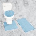 thumbnail image 1 of 3 Piece Chenille Bath Rug Set Non Slip Medium Rug Countour Rug and Toilet Lid Cover #6 (Light Blue), 1 of 2