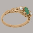 thumbnail image 4 of LBG British Made 9k Rose Gold ring with Natural Emerald & Diamond Womens Anniversary Ring - 33 size options - Size 11.25, 4 of 9