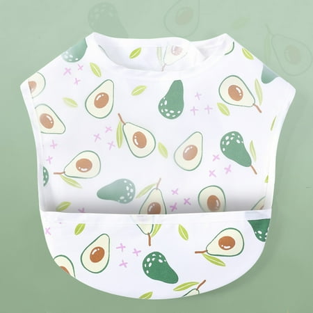 

Final Clearance! Kids Eating Bib Unisex Cotton Cartoon Print Waterproof Newborn Bibs Saliva Pocket Infant Food Supplement Pockets Age 0-18 Months