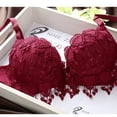 thumbnail image 3 of Zonghan Women Push Up Bra Set Girl Floral Lace Underwear Set Underwire Brassiere Outfit Ladies Push Up Padded Bras Sets Lingerie Bras Panties Lace Floral Underwear Suits Red 80B, 3 of 6