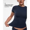 thumbnail image 3 of Remera INLYRIC Inbarely de manga ultra corta ajustada azul XL, 3 of 7