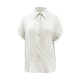 thumbnail image 5 of Camisa informal de manga corta holgada con botones, estampado floral y transparente en blanco, poliéster, tallas S-XXL, posición aleatoria, 5 of 6