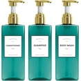 thumbnail image 1 of czcpp-Shampoo Bouteilles avec Pompe Dorée 16.9oz Ensemble de 3 Bouteilles Vides avec Étiquette, Distributeur de Shampooing et après-Shampooing, Distributeur de Shampooing pour Salle de Bain, Lotion, Salon, 1 of 4