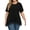 Black, variant on WellSize Women Plus Size Tops Casual Lace Tunic Blouse Summer Crew Neck Short Sleeve Shirts