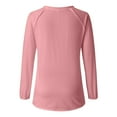 thumbnail image 4 of MHFRRA Camiseta Informal de Manga Larga con Cuello En V y Estampado Canadiense para Mujer Rosa, 4 of 4