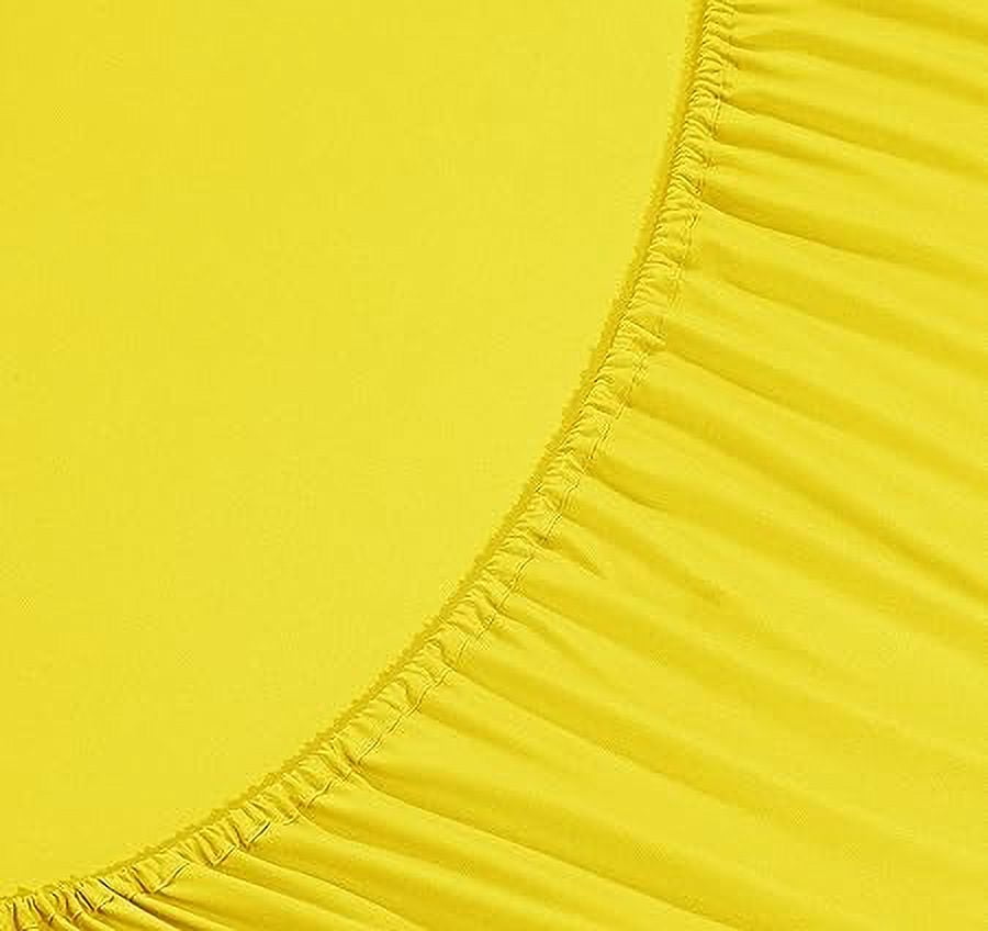 Elegant Comfort Luxury 1500 Series Soft Bed Sheets - Wrinkle & Fade Resistant, 6-Piece Set, King, Yellow
