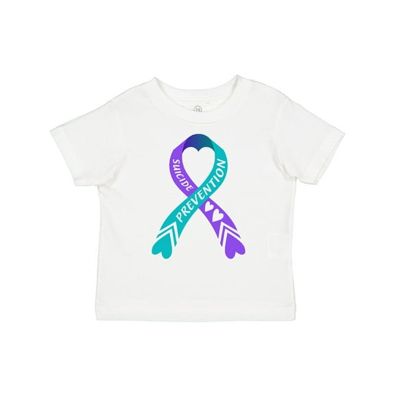 Inktastic Suicide Prevention Blue and Purple Ribbon with Hearts Boys or Girls Toddler T-Shirt