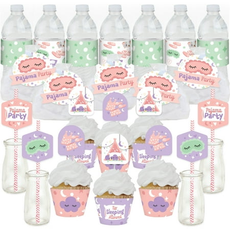 

Big Dot of Happiness Pajama Slumber Party - Girls Sleepover Birthday Party Favors and Cupcake Kit - Fabulous Favor Party Pack - 100 Pieces