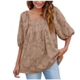 thumbnail image 1 of Camisas Para Mujer Casual Moda Cuello Cuadrado Gasa Floral Texturizado Manga Linterna Camisa Top Odeerbi ODB126120, 1 of 7