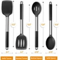 thumbnail image 2 of Silicone Cooking Utensils Set of 4, Silicone Kitchen Utensils for Non-stick Cookware, Heat Resistant & Non-toxic Slotted Spatula Solid Spoon Turner for Cooking, Mixing and Serving (Black), 2 of 7