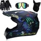 thumbnail image 1 of Casco De Motocicleta Con Gafas Guantes Cubierta Facial Casco De Motocross Casco De Motocross Profesional Para Niños Adultos Motocross Dirt Bike Off Road Casco De Motocicleta Con, 1 of 8