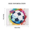 thumbnail image 2 of Fenyluxe Abstract Art Soccer Ball Canvas Prints - Modern Wall Decor for Bedroom, Kitchen, Bathroom - Ready To Hang Artwork for Home and Office 16x12in, 2 of 6