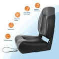 thumbnail image 3 of 2 Pack Waterproof Folding Boat Seats, High-Back Ergonomic Captain Chairs with Thick Padding, Stainless Steel Hinges, 3 of 6