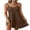 Coffee, variant on Women Bathing Suit Cover Up Casual Spaghetti Strap Summer Dress Eyelet Swing Beach Tank Dress Cover Up Bikini Swimsuit Coverup Mini Sundress Red S-XXL