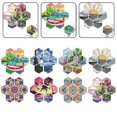 thumbnail image 3 of Paquete de 7 posavasos artísticos reutilizables hágalo usted mismo mismo para panal Forma, 3 of 8