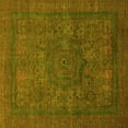 thumbnail image 1 of Ahgly Company Machine Washable Indoor Square Abstract Yellow Modern Area Rugs, 5' Square, 1 of 4
