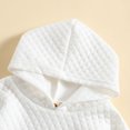 thumbnail image 3 of Gibobby Pañalero de algodón con capucha sólido de manga larga para niños y niñas con bolsillo para recién nacidos(Blanco, 9-12 Meses), 3 of 5