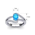 thumbnail image 5 of SuperJeweler 1.40 Carat Oval Shape Blue Topaz and Fancy Diamond Ring In Sterling Silver For Women, 5 of 6