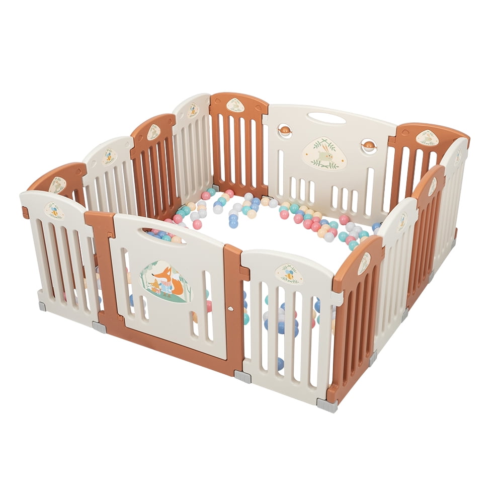 Private Jungle 14-Panel Kids Safety Activity Center Playard w/Locking Gate,Adjustable Shape,Portable Design for Indoor Outdoor Use Private Jungle 14-Panel Kids Safety Activity Center Playard w/Locking Gate,Adjustable Shape,Portable Design for Indoor Outdoor Use