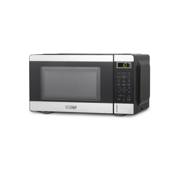 COMMERCIAL CHEF Micro-ondes de 0,7 pied cube avec 10 niveaux de puissance, petit micro-ondes avec bouton poussoir, micro-ondes de comptoir 700 W jusqu'à 99 minutes, minuterie et affichage numérique, a
