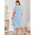 thumbnail image 5 of PinkBeautiM Nightgowns for Women Plus Size Floral Print Short Sleeve Pleated Sleepwear, 5 of 6
