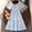 Sky Blue, variant on Rvasteizo Girls Classic Stripe Elastic Short Sleeve Long Dress for 8-12Years