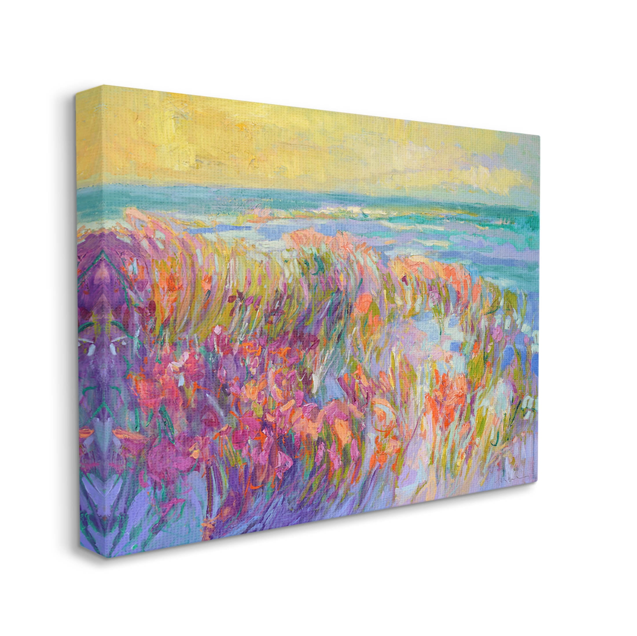 Stupell Industries Modern Seaside Flower Meadow Painting Gallery Wrapped Canvas Print Wall Art, Design by Dorothy Fagan